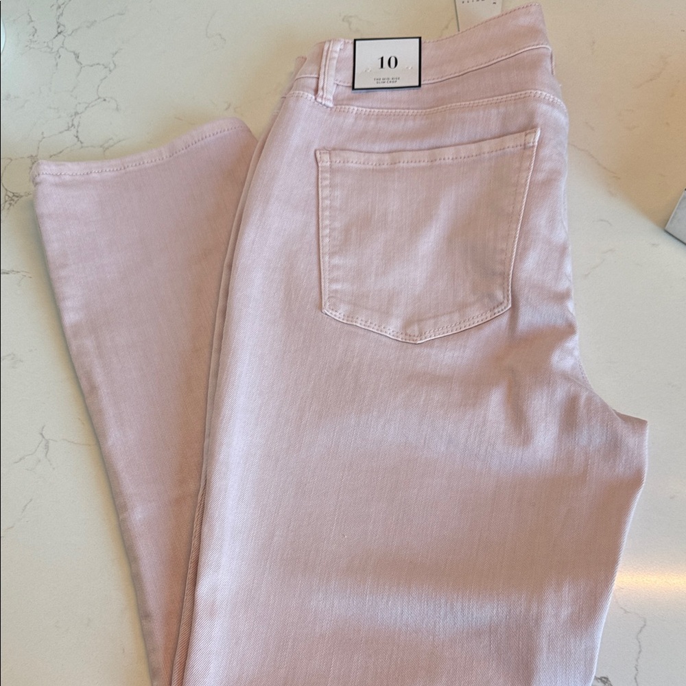 White House Black Market Light Pink Straight Leg Jeans